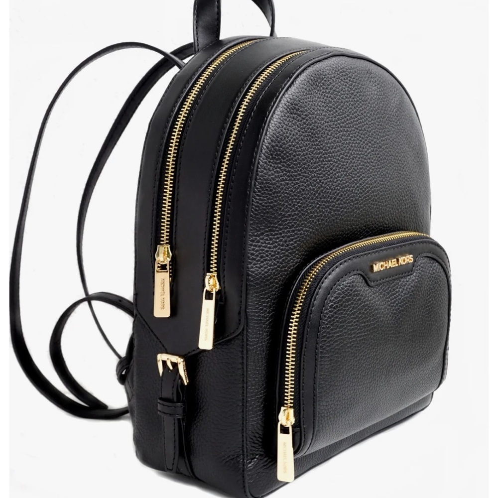Michael Kors Jaycee Medium Pebbled Leather Backpack
Black /Golden Tone Hardware